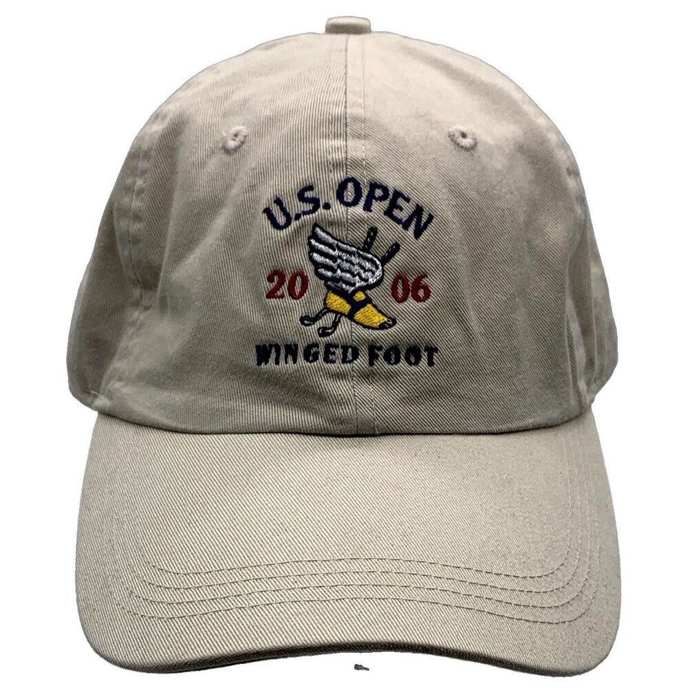 Golf Hat US Open Winged Foot 2006  Beige AdjustableAhead  Cotton Twill Logo